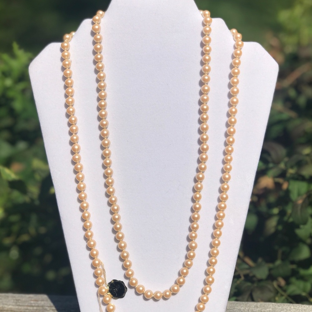 Vintage 1960’s Prestige glass pearls 54”extra long